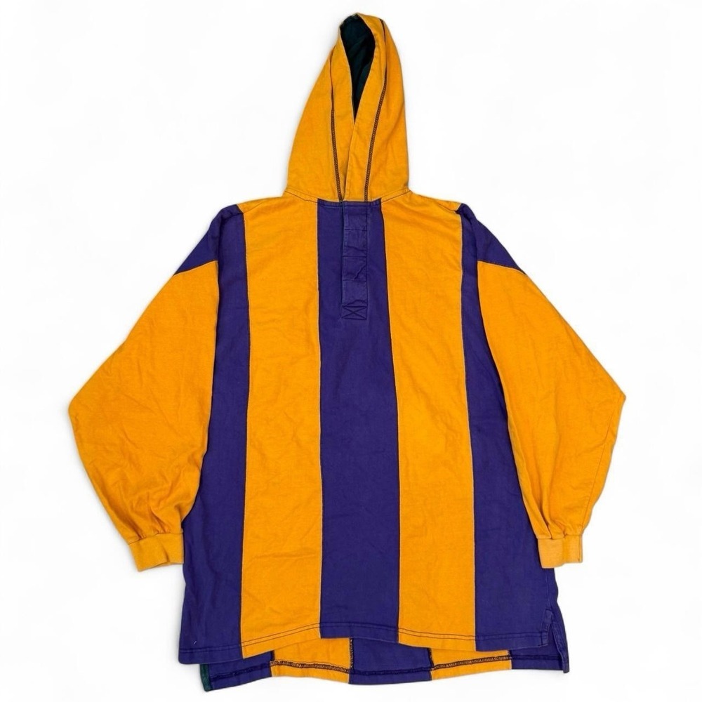 Vintage Extreme Control Striped Skater Surfer Pullover Hoodie Men's Large 90s